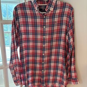 Vineyard Vines Red and Blue Casual Button Down Shirt